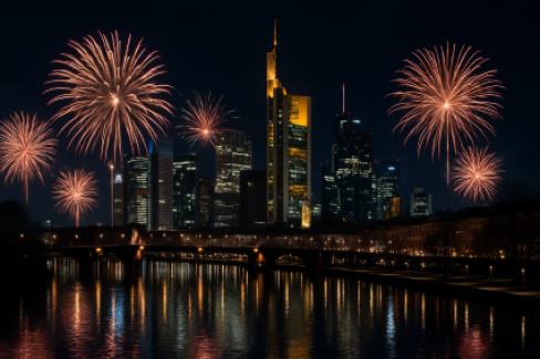 FRA: Frankfurt New Year's Eve Fireworks Display
