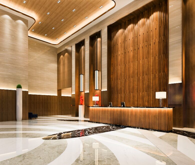 Luxury hotel lobby