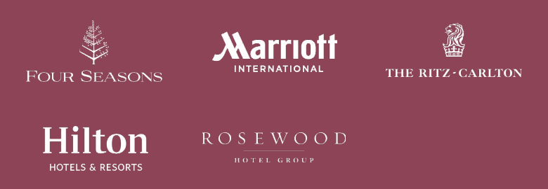 Four Seasons, Marriott International, The Ritz-Carlton, Hilton Hotels & Resorts, Rosewood Hotel Group