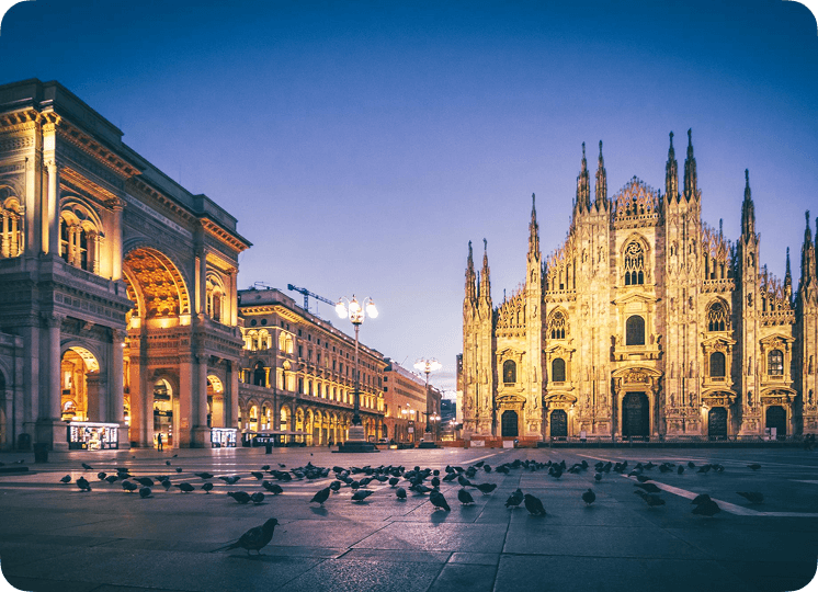 Business class travel to Milan