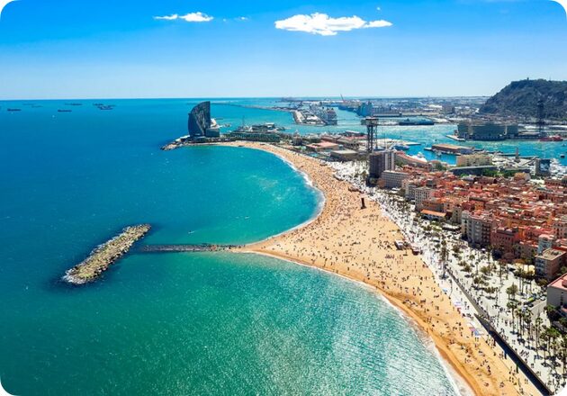 Aerial view of the Spanish coastline